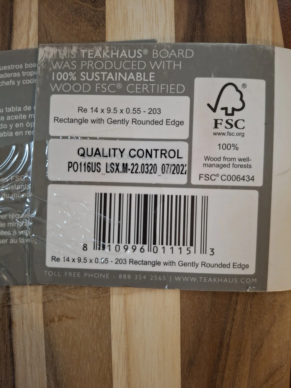 Teak Haus Rectangle Cutting Board 203 - 14x9.5x0.55 In.